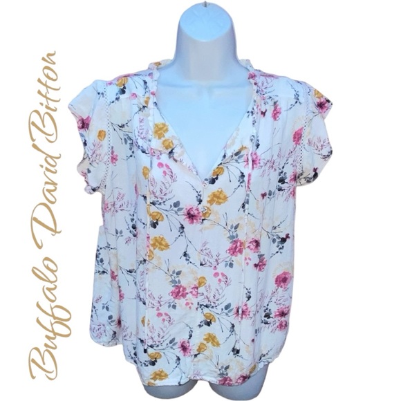 Buffalo David Bitton Floral Multi Color Viscose Top Blouse - Women’s Small - Picture 10 of 10